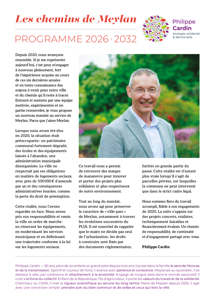 AIMEylan2026 : Programme final - Les chemins de Meylan - Edito Philippe Cardin